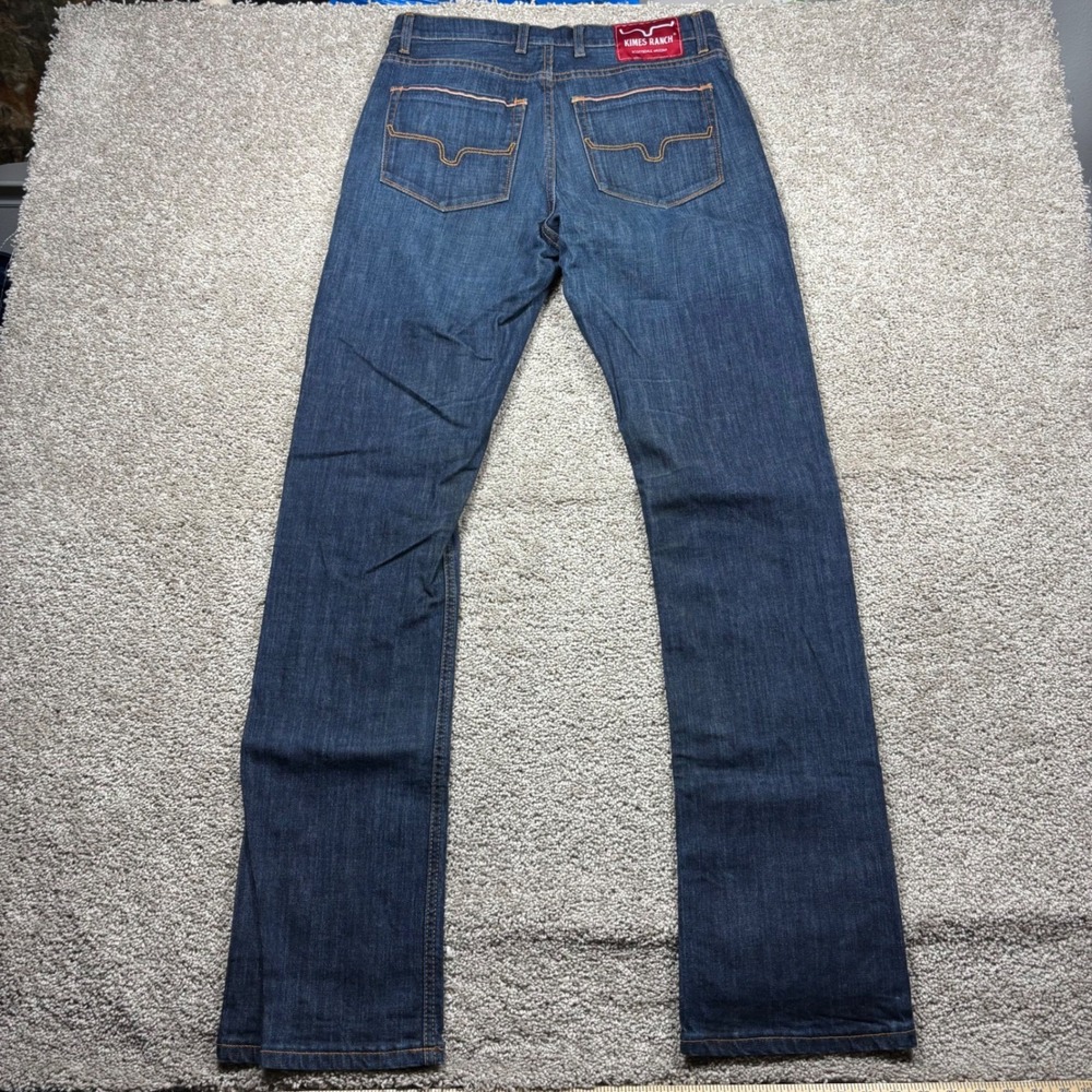 Kimes Ranch Roger Mens Dark Wash Straight Leg Jeans 32x34 Made in USA Blue
